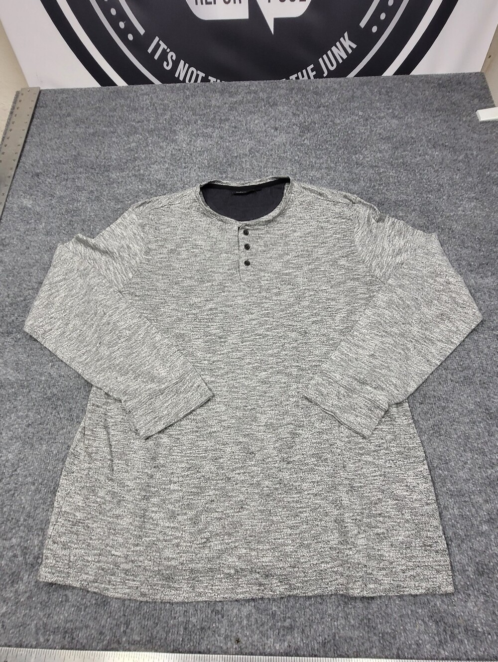 Marc Anthony Mens Henley Long Sleeve Shirt Size XXL Gray
